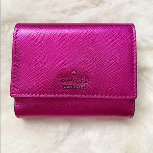 New with tags, Kate Spade Metallic Hot Pink Wallet